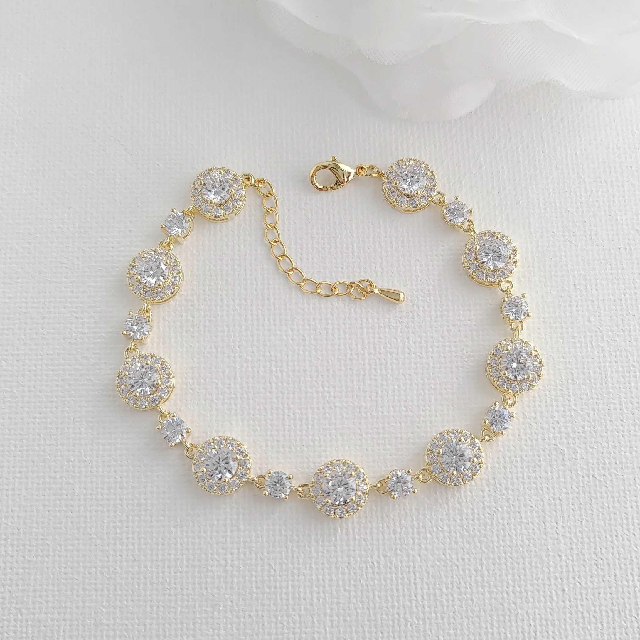 Wedding Bracelet Gift For Brides Matching Round Wedding Rings-Reagan