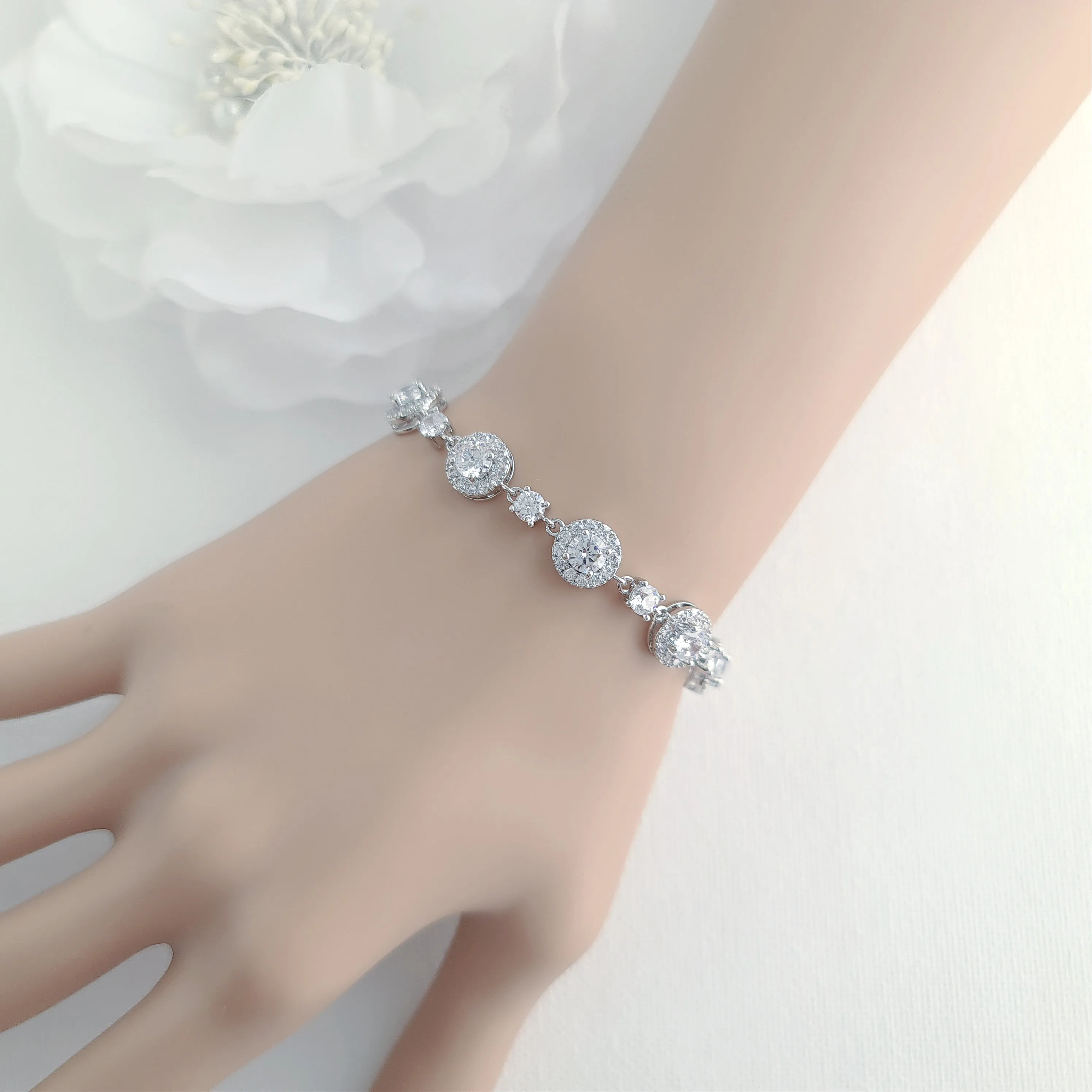 Wedding Bracelet Gift For Brides Matching Round Wedding Rings-Reagan