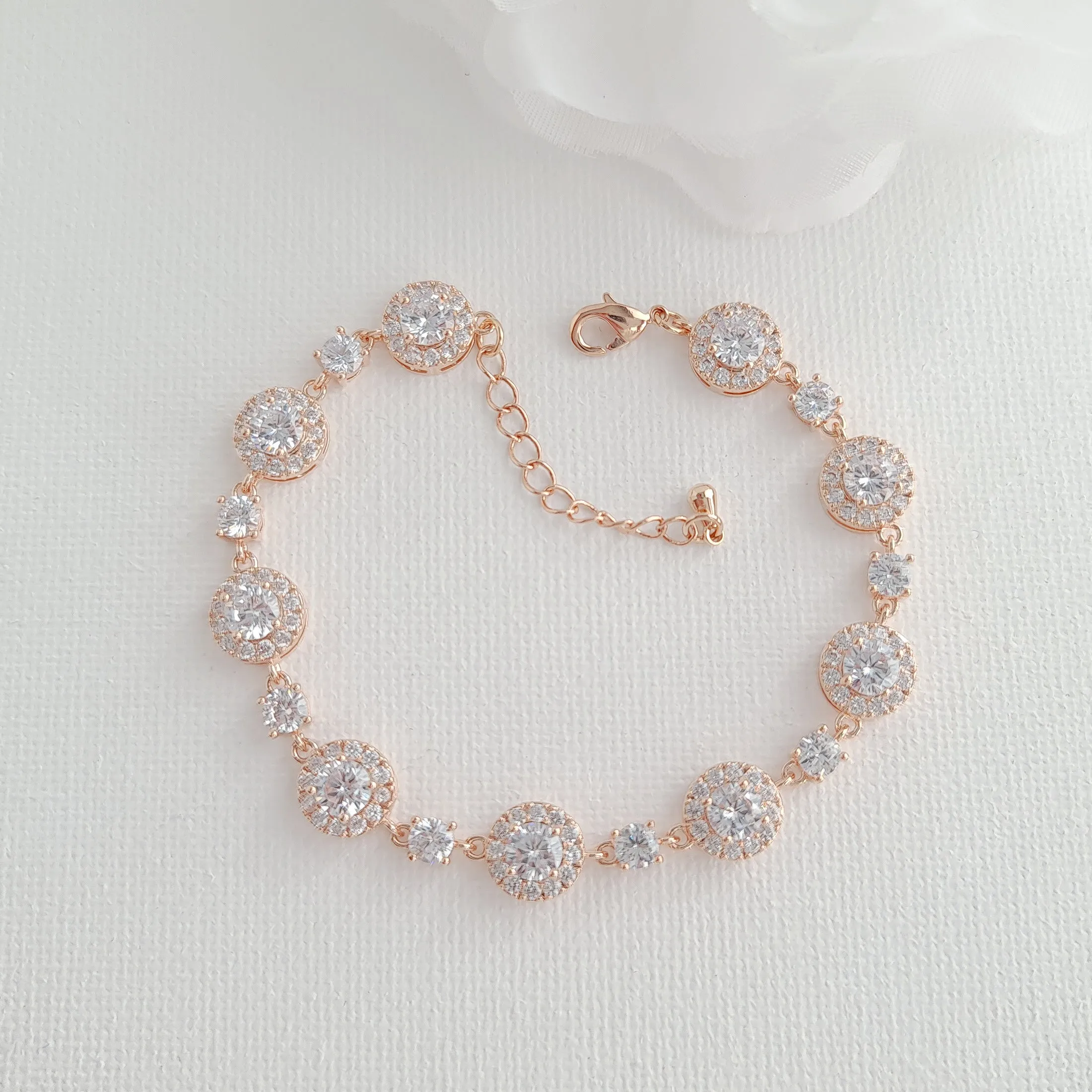 Wedding Bracelet Gift For Brides Matching Round Wedding Rings-Reagan