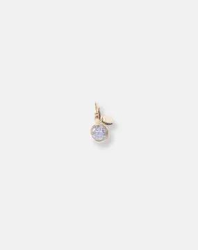 White Topaz Birthstone Pendant Charm, Aries