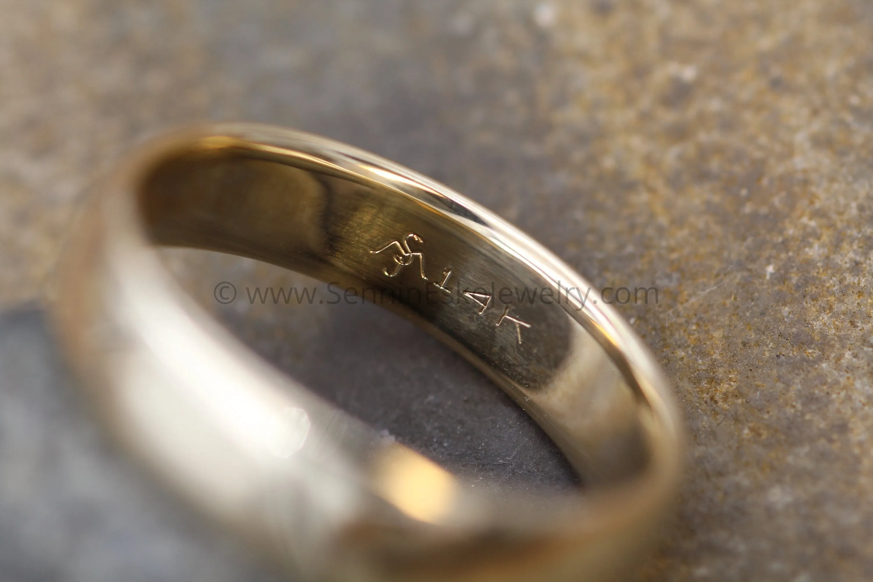 Wide Glossy 14kt Yellow Gold Band 6x1.7mm , Comfort Fit - Smooth Band