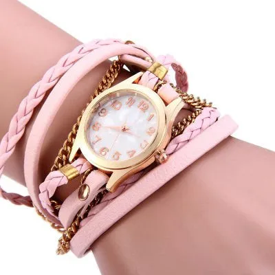 Women Antique Weave Bracelet Analog Wrist Watch