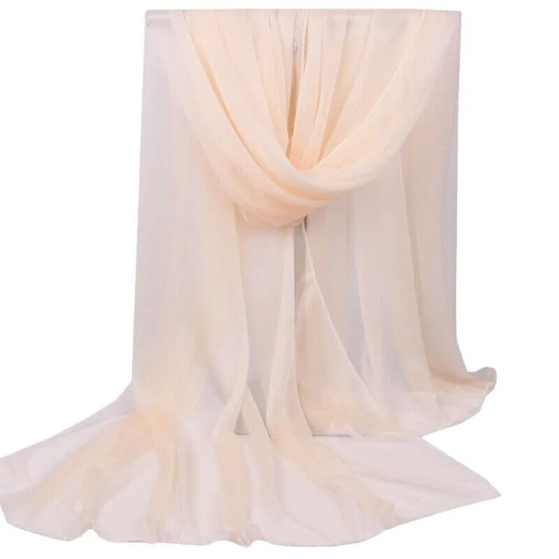 Women's Plain Wrap Shawl Stole Scarf Scarves Summer Holiday Sheer Long Sarong