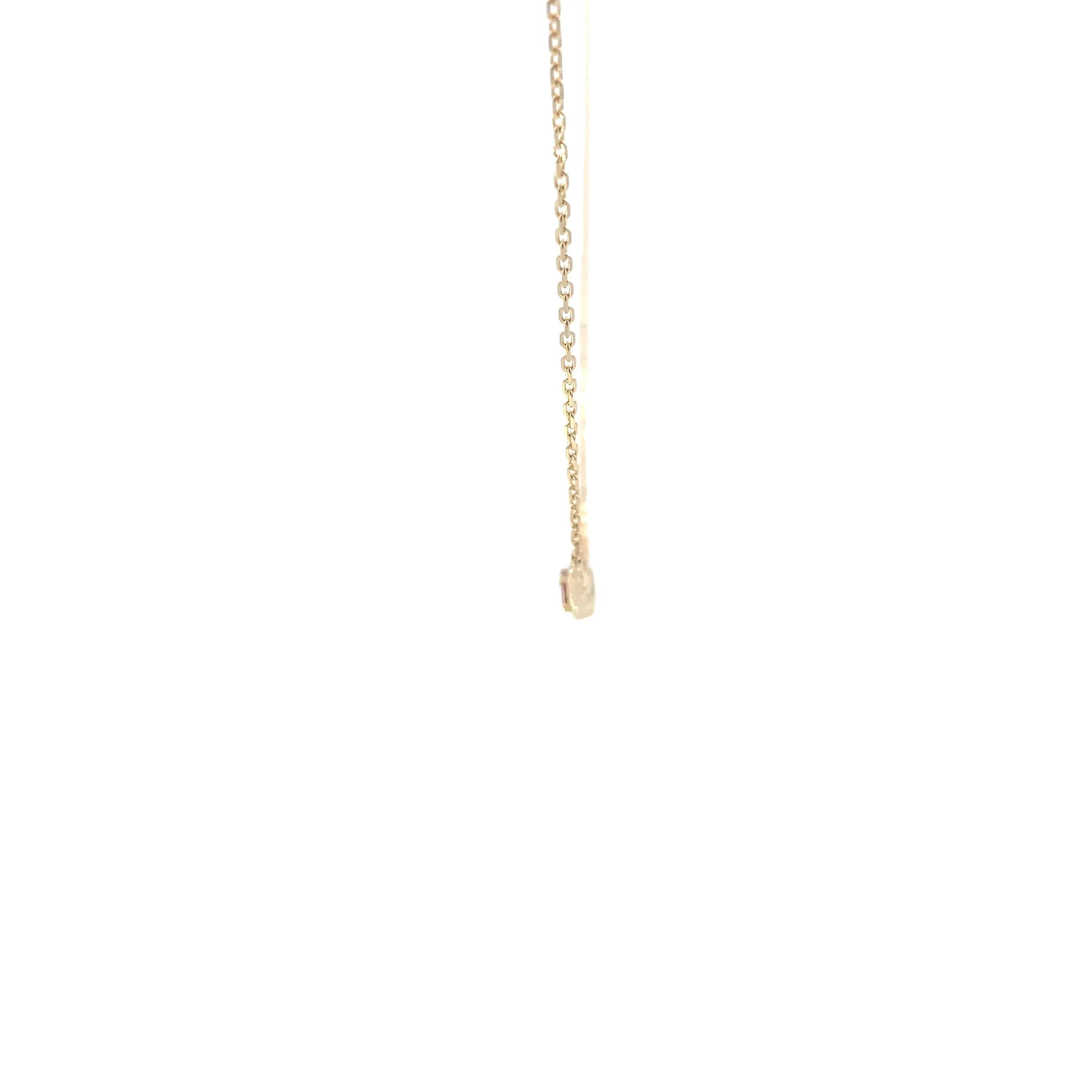 Yellow Gold Diamond Ruby Chain Bar Necklace