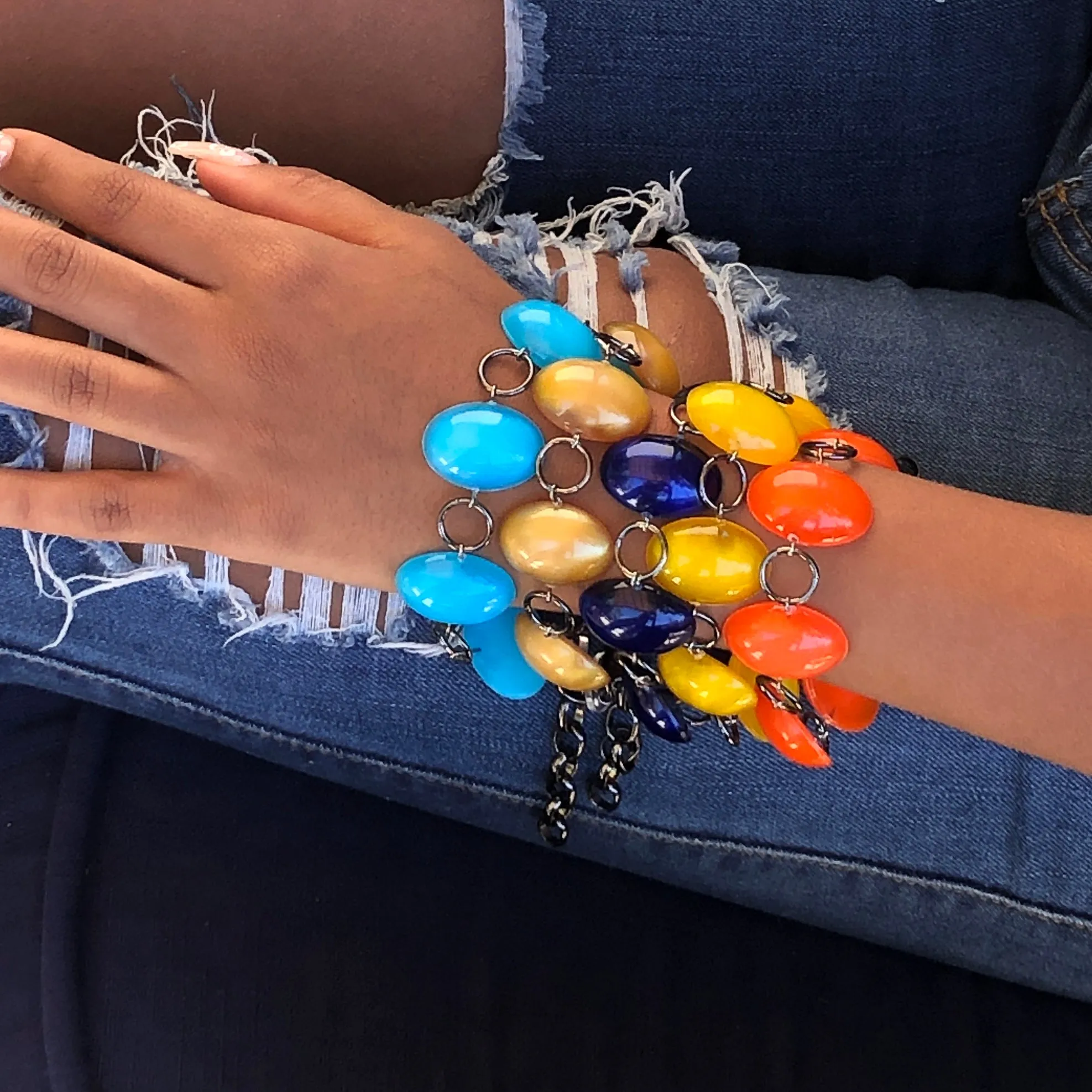 Yellow Jelly Bean Stations Bracelet